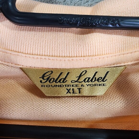 Mens Peach Roundtree & Yorke Gold Label Polo Shirt Short Sleeve Size XLT - Picture 6 of 10